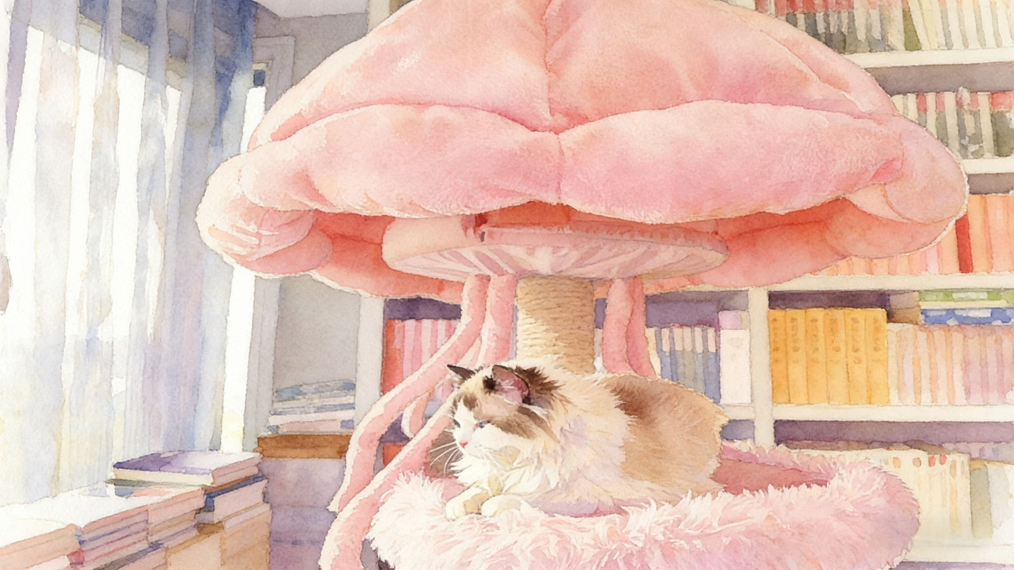 Create a Window-Side Cat Observation Spot with a Wood Cat Tree