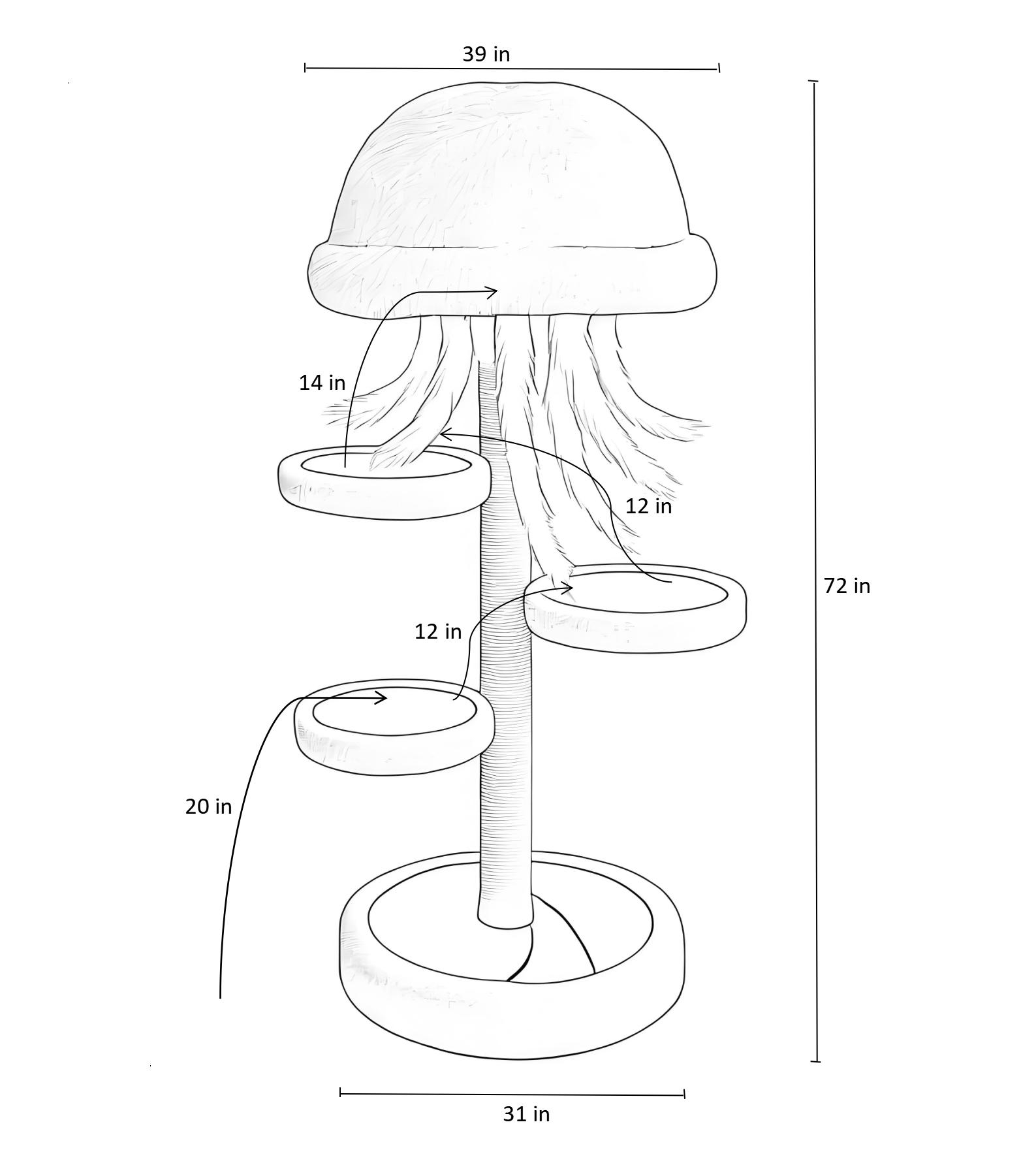 Cat tree indoor suitable for all areas of the home.