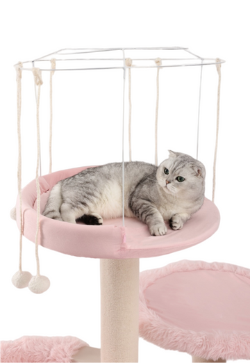 Pink comfortable cat cave bed for large cats