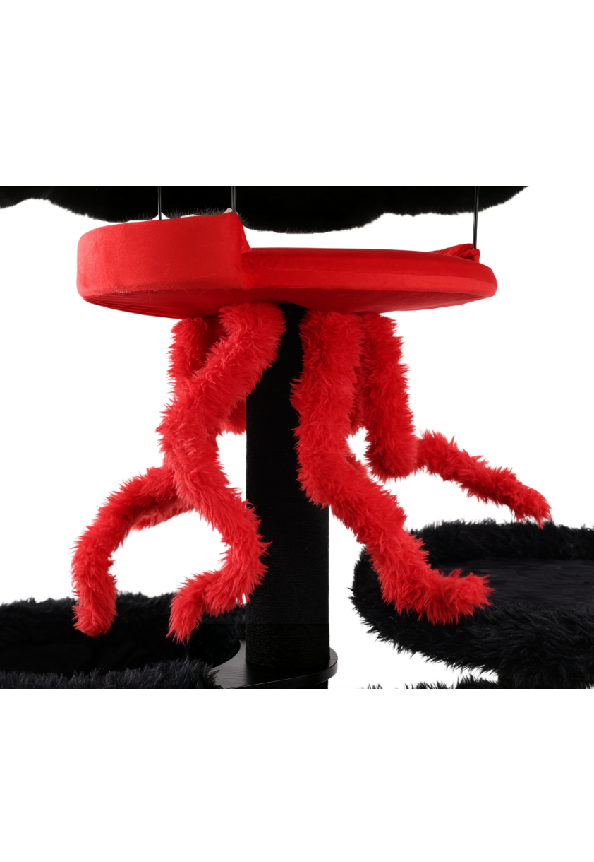 Unique red whiskers cat cave bed for large cats