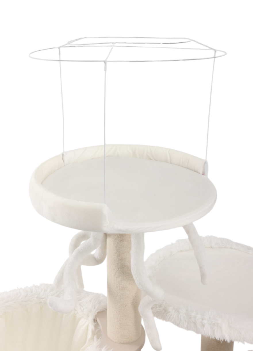white soft cat cave bed for large cat