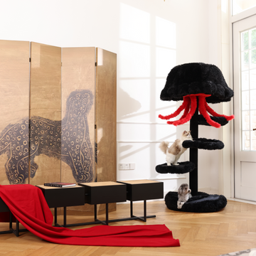 cat trees for two cats, allows each cat to have its own territory.