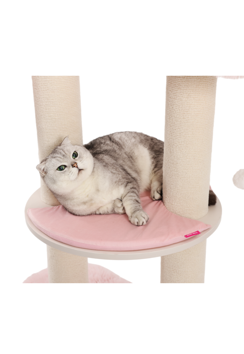 pink sturdy cat tree for large cats