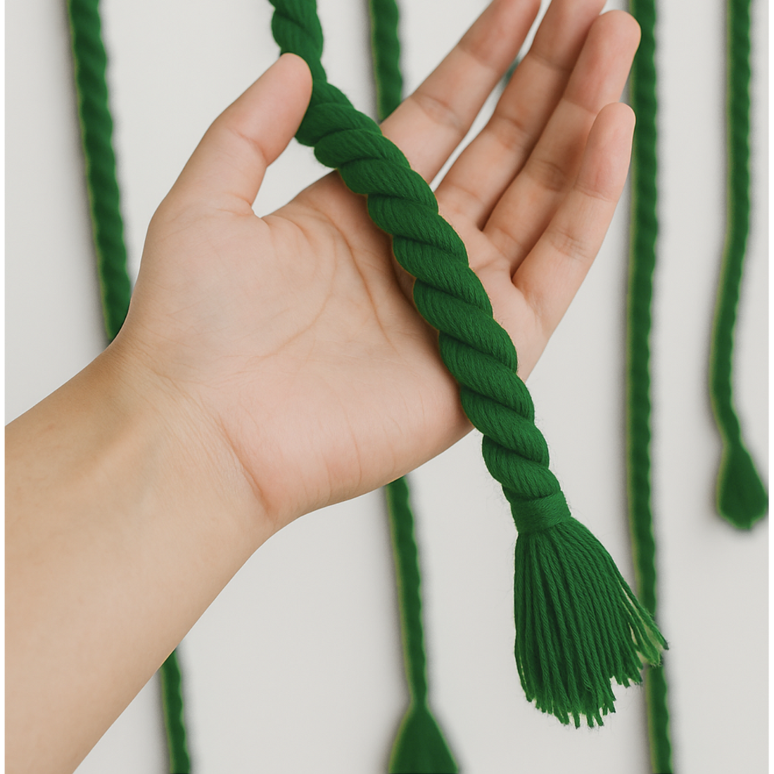 Unique green cotton rope cat tower toy