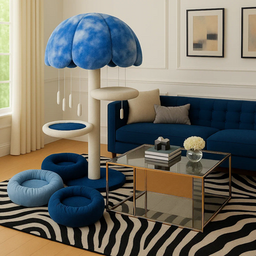 The minimalist cat tower is suitable for various home styles.