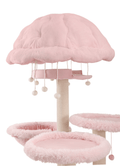 A beautiful pink carpet cat tree suitable for large cats