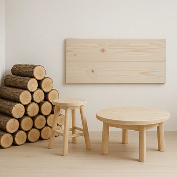 The cat condo scratching post made of high-quality pine logs.