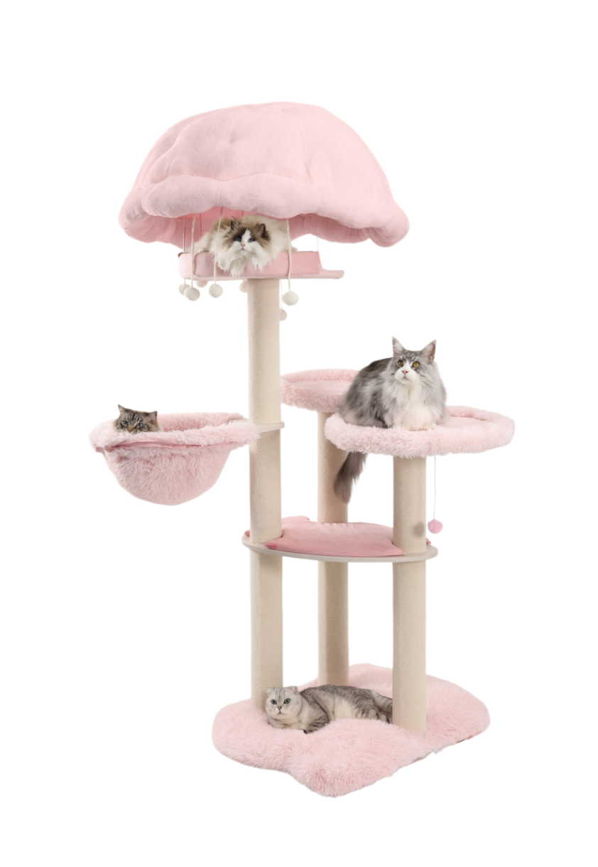 Cute pink massive cat tree