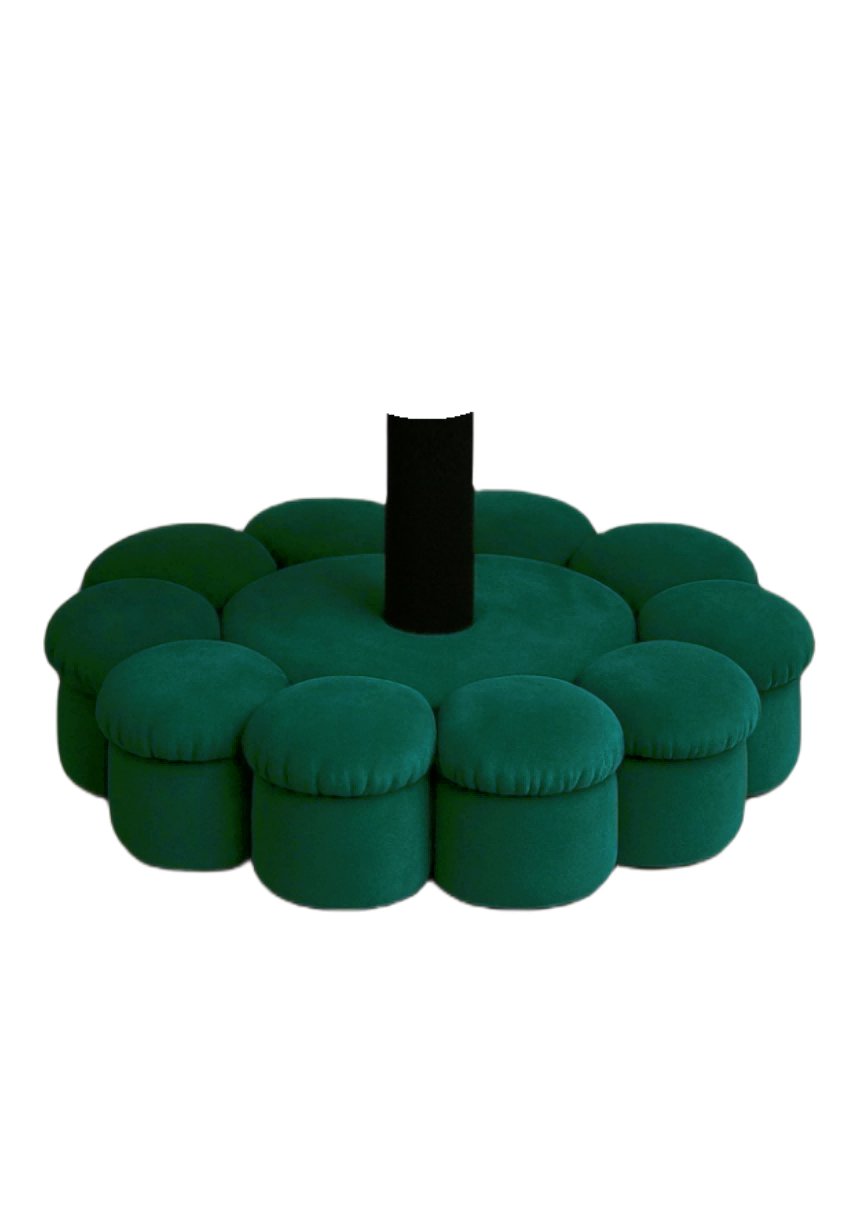 deep green cat tower base