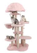 Super-sturdy solid wood heavy-duty cat tree for large cats.