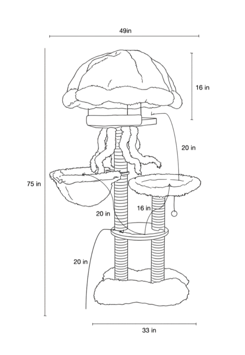 Super cool black and red cat tree tower for big cats