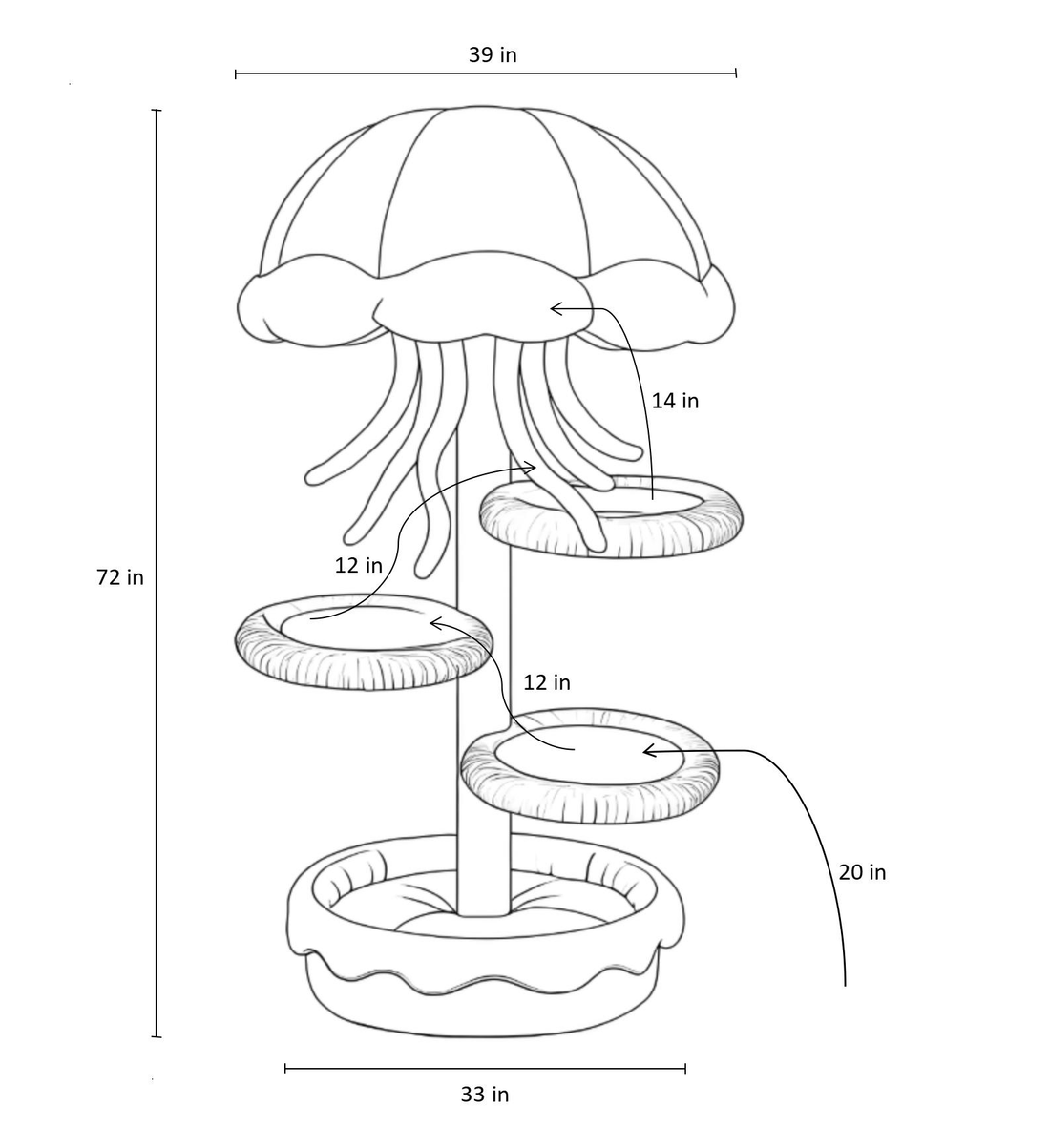 The minimalist cat tree placed in the living room