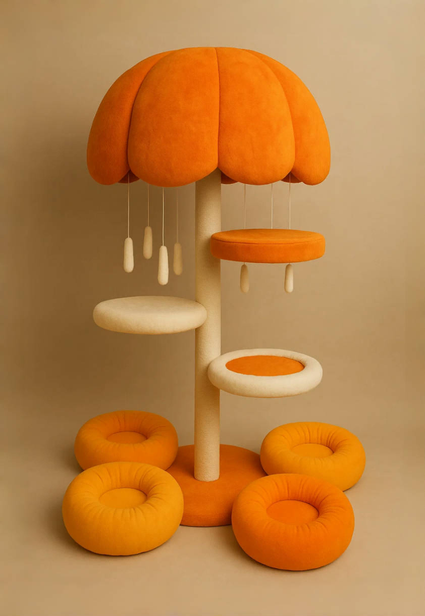 modern wooden cat tree