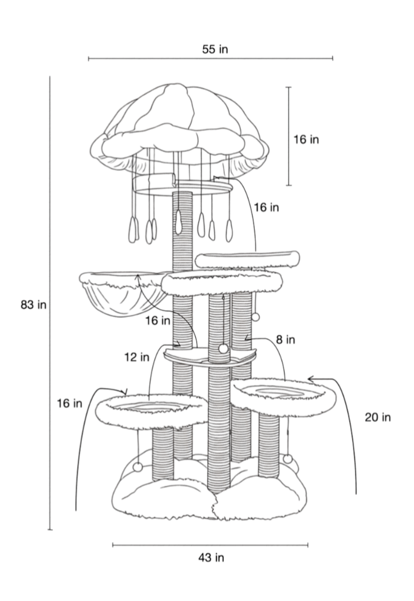 Soft and comfortable all-wood heavy-duty cat furniture