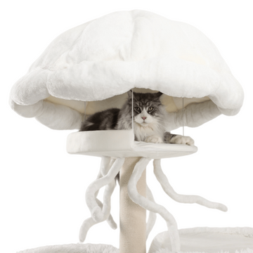 jellyfish-shaped carpet cat tree for large cats